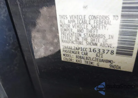 2012 Nissan Altima 2.5 S from USA, damaged, VIN 1N4AL2AP1CC163378